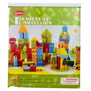 Onshine Municipal Transportation‎ Wooden Blocks 100 Pcs Building Toy for Kids 3+